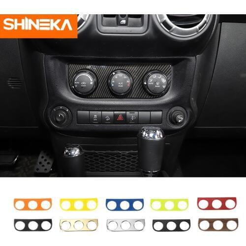 SHINEKA Car Stickers Interior Air Conditioning Switch Panel Decoration Cover Stickers For Jeep Wrangler JK 2011-2017 Accessories
