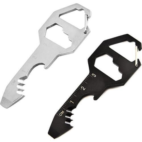 Outdoor Equipment Carabiner Cap Lifter Hex Driver Keychain Bottle Opener Ring Climbing Accessories EDC Tools Card