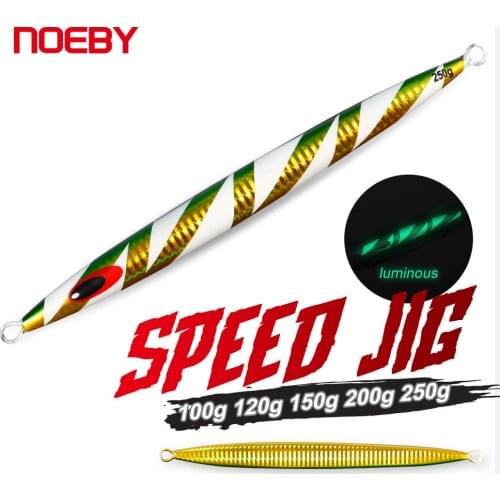 NOEBY Metal Jig 100g 120g 150g 200g 250g Spoon Slow Jigging FIshing Lure Artificial Sea Bait Fishing Tackle NBL1007N