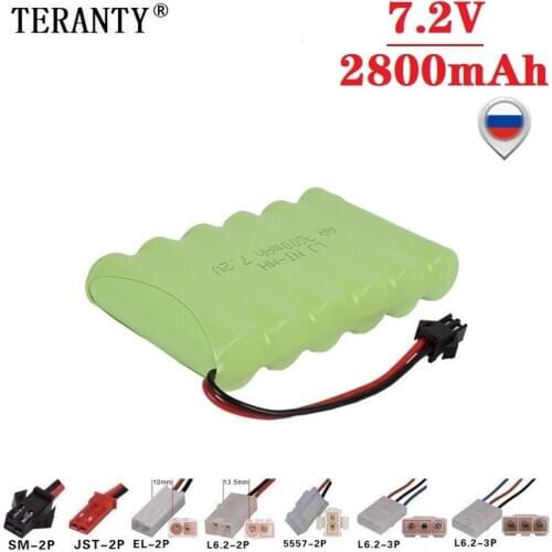 Upgrade 7.2v 2800mah NiMH Battery For Rc Toys Cars Tanks Trucks Robots Guns Boats AA Ni-MH 7.2v Rechargeable Battery Pack 1pcs