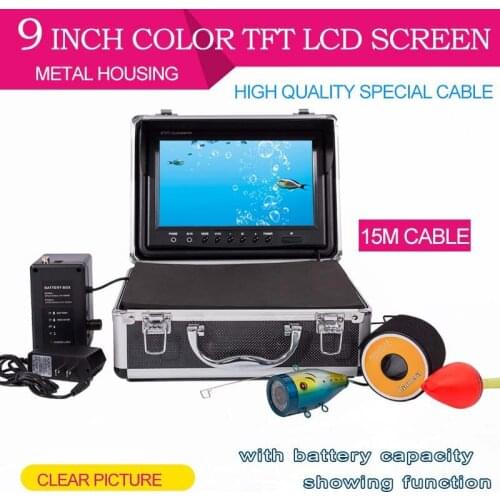 9inch 1000TVL Underwater Camera Fish Finder 15m Cable Support DVR IP68 Waterproof Fishing Video Camera For Ice/Sea Fishing