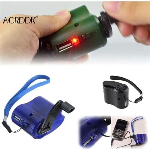 Charger USB Charging Emergency Hand Crank Power Dynamo Portable For Outdoor Mobile Phone FL