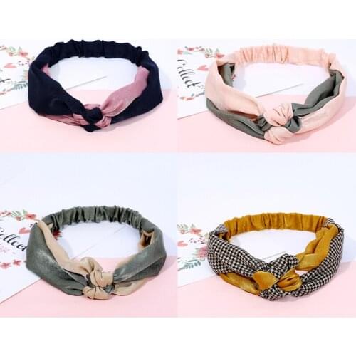 Fashion Color matching Twist Turban Women Hair Hoop Elastic Headkerchief Sport Hairbands Head Band Headbands for Girls Headwrap