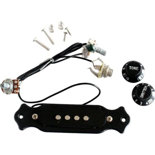 Pre-Wired 4-String Electric Cigar Box Guitar Pickup with Volume & Tone Knob