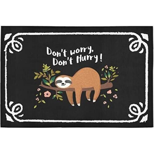 Doormat with Heavy-Duty rubber Backing -Don't Worry Don't Hurry Anti-Slip 18 x 30-Inches - Pile Height: 0.6-Inches