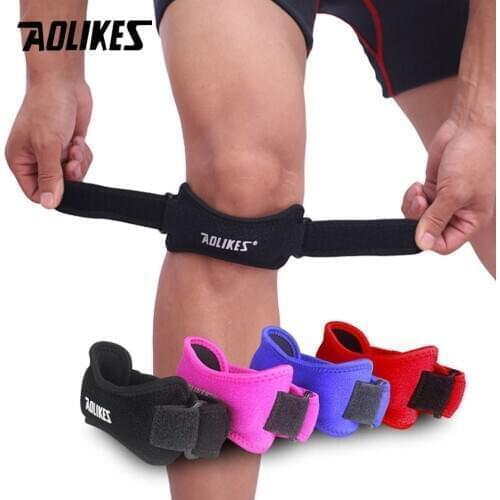 AOLIKES 1PCS Adjustable Knee Support Brace Patella Sleeve Wrap Cap Stabilizer Sport Outdoor Running Basketball Harm Prevent