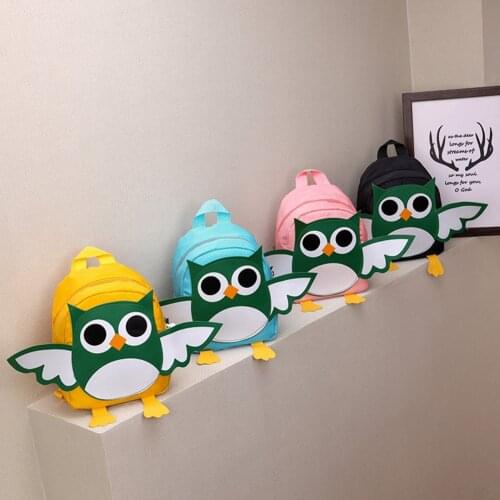 Kid Cute Cartoon Owl Wings Backpack Fashion Girls Boys Nylon Knapsack School Students Bags Lovely Kindergarten Dinosaur Backpack