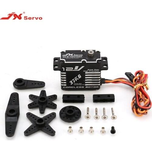 JX CLS-12V7337 37KG 12V 180 Degrees HV High Precision Steel Gear Digital Coreless Servo Servos For RC Robot Helicopter