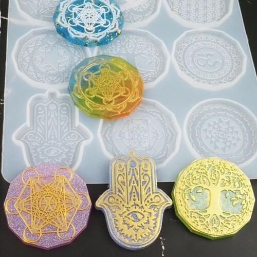 Flower of Life Soap Tablets Silicone Mould for Diy Handmade Uv Epoxy Resin Mold Crafts Pendant Cake Chocolate Candy Mold