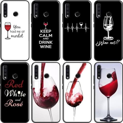 Red Wine Glass Soft For Huawei Honor 10X 8 9 10 Lite 20 10i 7X 4C 7C 6C 7A Pro 8X 9X 8A 9A 8S 9S Cover