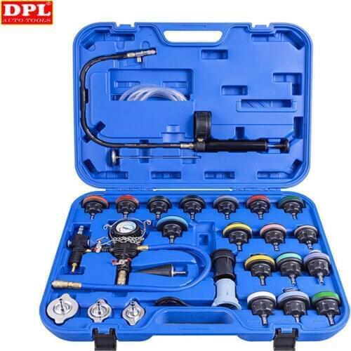 28Pcs Universal Radiator Pressure Tester Vacuum Type Cooling System Test Detector Set Testeur Refroidissement