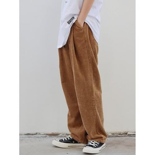 Corduroy pants men casual loose staight trousers mens joggers corduroy trousers male fashion autumn winter pant