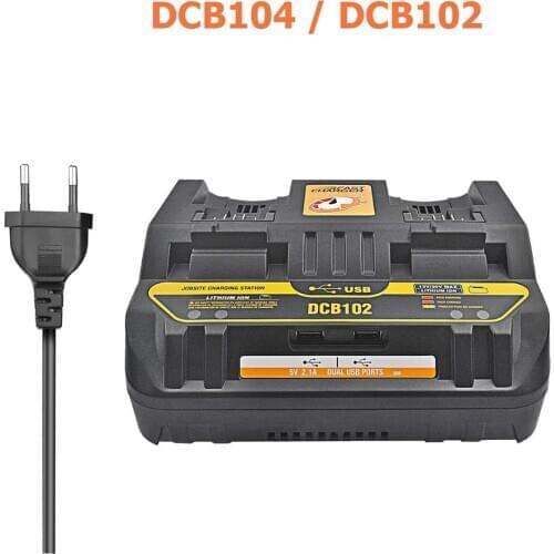 2slot/ 4slot Li-Ion Battery Charger DCB104 DCB102 DCB118 DCB1418 For Dewalt 14.4V 18V 20V Lithium Battery DCB140 DCB183 DCB200