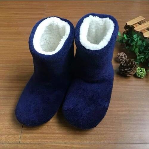Winter Adult Men And Women Thick Warm Floor Shoes High Tube Non-Slip Indoor Cotton Shoes Plush Home Slippers Shoes Women