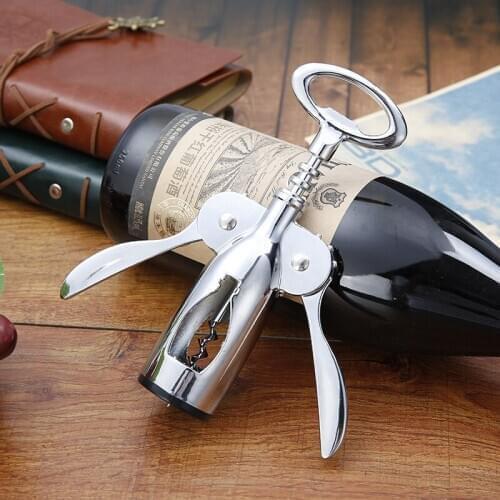 Seluna 1 pcs Portable Stainless Steel Red Wine Opener Wing Type Waiter Metal Wine Corkscrew Bottle Handle Openers Corkscrews2019