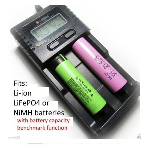 1PC Lithium ion LiFePO4 or NiMH battery LCD capacity benchmark Charger 18650 AAA AA
