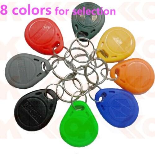 100pcs RFID Proximity Keyfobs125khz Black Red Green Gray Yellow Blue Orange Blackish Green