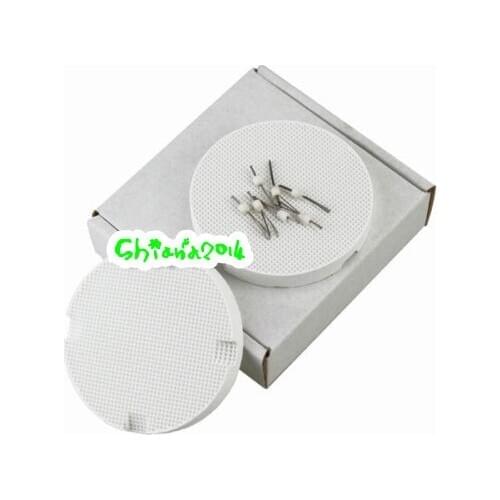 2pcs Dental Lab Honeycomb Round Firing Trays + 10pcs Dental Amann Girrbach Steel Pins
