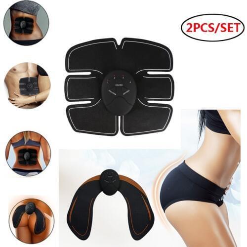 2PCS/Lot Abdominal Muscle Stimulator EMS Hip Trainer Abdomen Vibration Fitness Massager Ems-trainer Home Body Slimming Machine