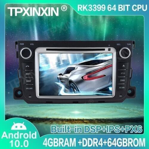 4+64G IPS Android 10.0 For Mercedes Benz Smart 2010-2014 Car CD DVD Player GPS Navigation Auto Multimedia Player Tape Recorder