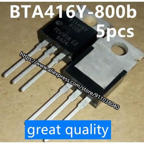 5pcs/lot Original imported bidirectional SCR BTA416Y-800B BTA416Y800B TO-220 straight plug