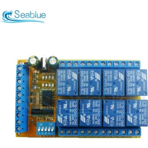 8ch DC DIP Switch Delay Relay Module Flip-Flop Latch Bistable Self-locking Interlock Latch Power Conditioner 5V 12V 24V