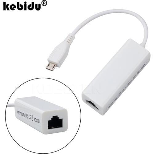 Kebidu 15CM Micro USB 2.0 Male To RJ-45 Female 5-Pin 10/100Mbps Ethernet LAN Network Card Adapter For Windows XP 7 8 PC Linux