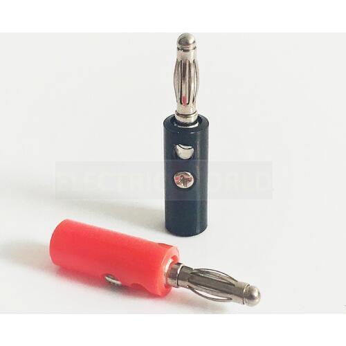 Aligator banana clip 10pcs wire connector Screw Gold Plate Plugs Connectors 4mm Black Red banana plug socket wire connection