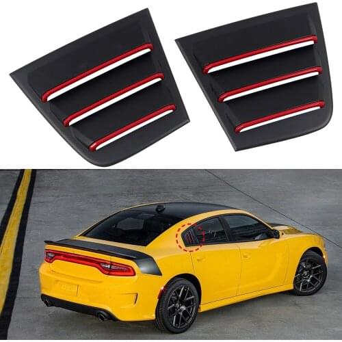Car Accessories 2PCS ABS Rear Side Window Louvers Shutters Blinds Cover Trim for Dodge Charger 2011-2021