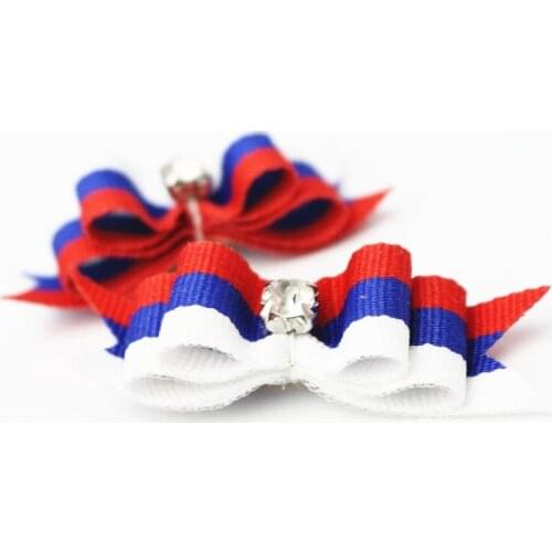 100PC/Lot Handmade Dog Bows For Independence Day Dog Grooming Bows Pet Dog Accessories