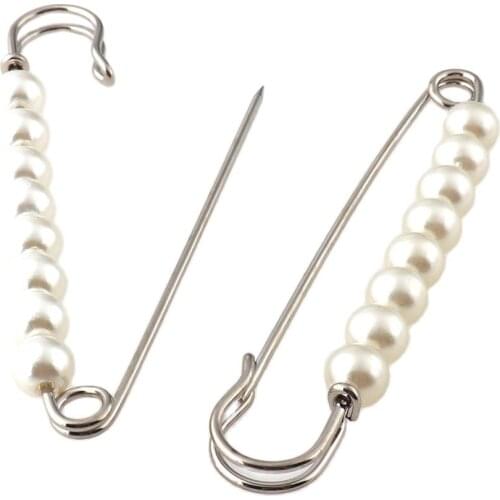 Large Silver Metal Safety Pins Brooch Shawl Sweater Buckle Wool Weaving Tools Materials Sewing Needles Sweing Tools