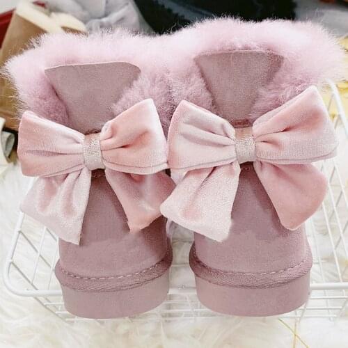 2020 New Women Boots Snow Boots Genuine Sheepskin Leather Fashion Ankle Boots 100% Natural Fur Warm Wool Winter Boots Shoes