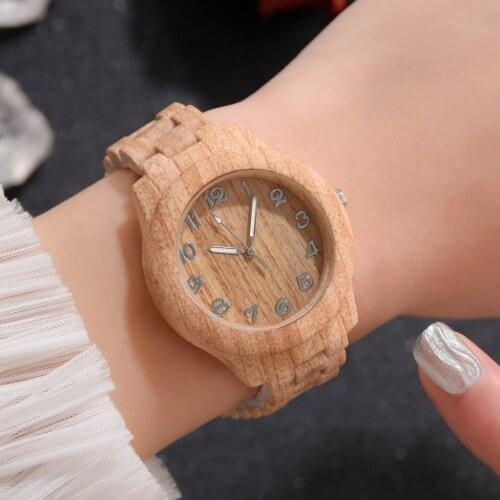 Luxury Watches Women Wood Grain Simple Quartz Wristwatch Ladies Simplicity Retro Men Clock Relogio Mujer Masculino Hot