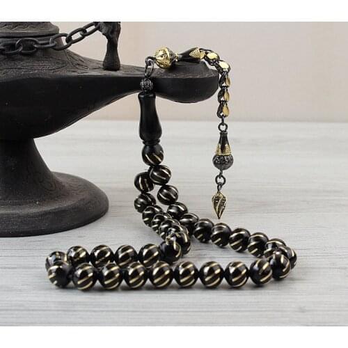 Natural Oltu Stone 925 Silver Tassel 33 Beads For Prayer Tasbih Muslim Rosary Men Women Meditation Jewelry From Turkey