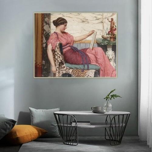 Citon John William Godward《An Amateur》Canvas Oil Painting Artwork Poster Picture Wall Hanging Decorations Home Living Room Decor