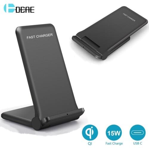 DCAE 15W Wireless Charger Fast Charging Pad Stand QI USB C QC 3.0 For iPhone 11 pro Max XS XR X 8 Airpods Pro Samsung S20 S10 S9