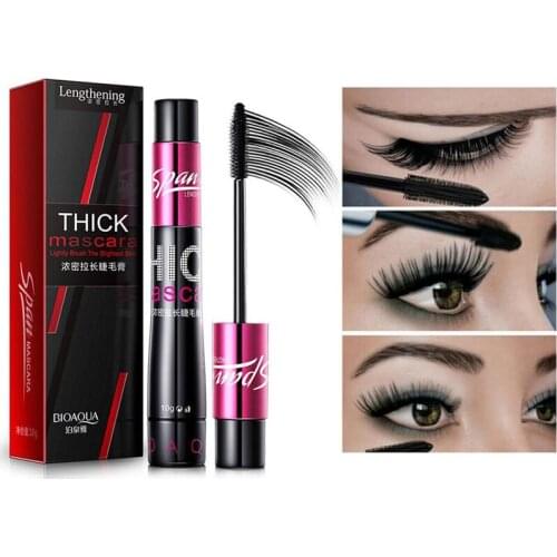 Quality Waterproof Lengthening Thick Black Mascara Eye Makeup Curling Long Lasting Eyelashes Mascara Cosmetics 3D Fiber Leashes