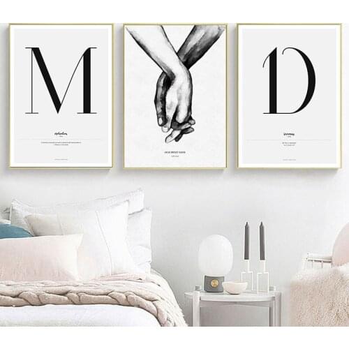 Canvas Paintings Of Nordic Style English Text. Simple Love Posters And Prints Of Couples In Home Wall Decoration Art Paintings