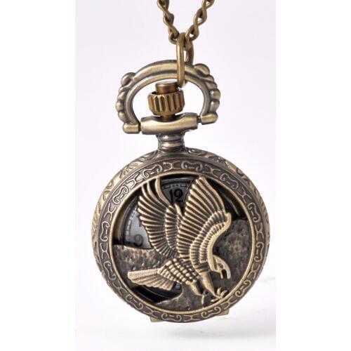 Fashion Pocket Watch Eagle Wings Casual Quartz Retro Innovative Design Pocket Watch Personalized Hollow MapleLeaf Pocket Watch