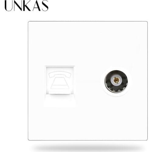 UNKAS B8 DIY Modules Matching TV Jack RJ12 Telephone Port For Wall Power Socket Free Combination Outlet