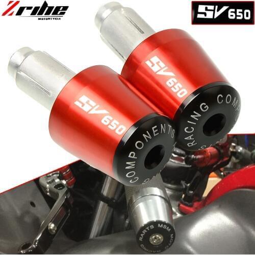 For Suzuki SV650 SV 650 sv 650 s 22MM CNC Motorcycle Handlebar Grips Ends Handle Hand Bar Ends Cap with SV650 LOGO