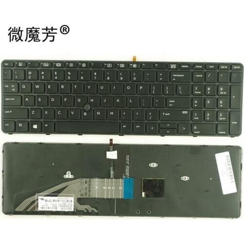 New US Laptop Keyboard For HP ProBook 450 G3 455 G3 470 G3 BLACK FRAME BLACK with Backlit PN: 9Z.NCGBV.201 6037B0115101