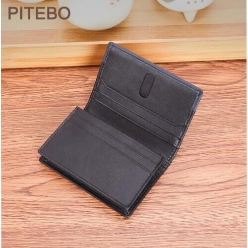 PITEBO first layer of cowhide plain business men fashion card folder matching color multi-business creative card folder