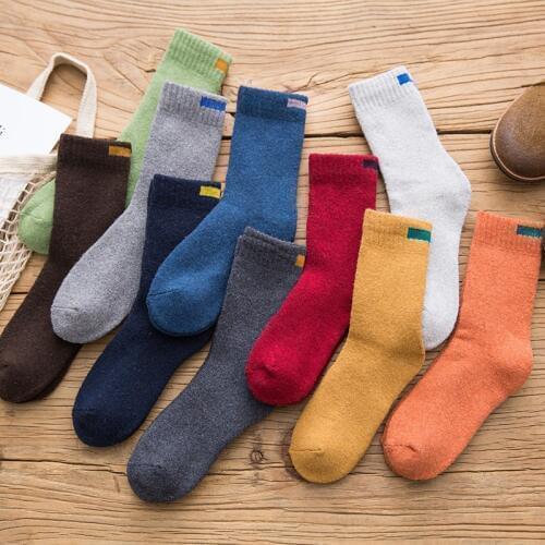Stripes Casual Fashion harajuku Men Business Cotton Short Socks Winter Thick Warm Wool Christmas New Year Socks Autumn Winter