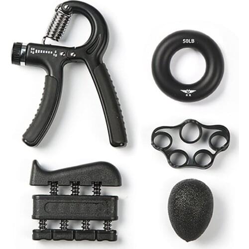 Adjustable Gripper Set Gripper Ball Five-finger Trainer Gripper Fitness Set Silicone Grip Ring Gym Equipment Strength Training