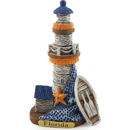 Handmade Painted Florida Lighthouse Resin Crafts Creative Home Decortion U.S Tourism Souvenir Gift Collection