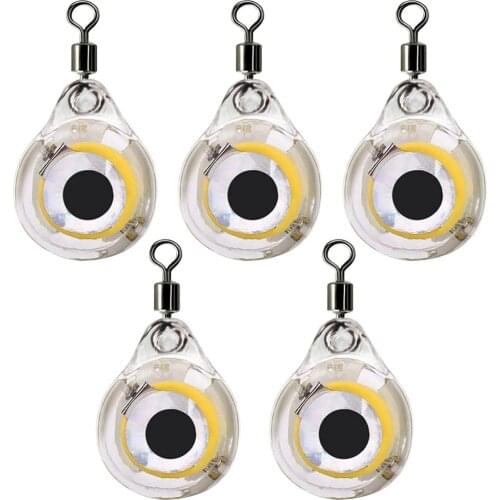 Fishing Lure Trap Light LED Deep Drop Underwater Eye Shape Fishing Squid Bait Luminous Lure Lamp For Attracting Fish Tool