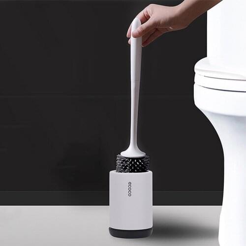 Bathroom Toilet Brush and Holder Rubber Head Non-Slip Handle for Toilet Floor Cleaning Bathroom Brushes