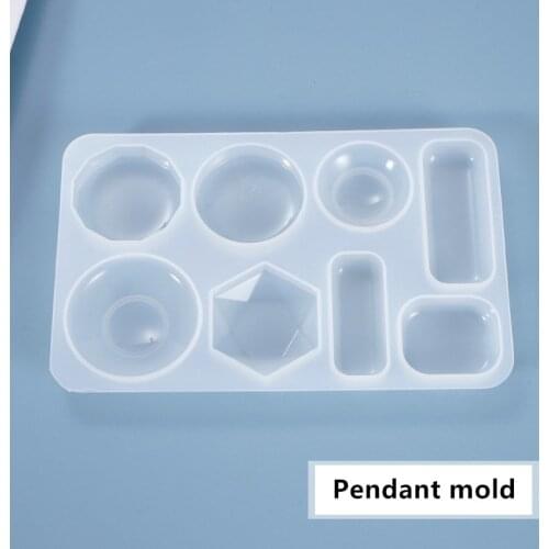 DIY Crystal Resin Epoxy Mold Pendant Geometric Pendant Earrings Homemade Jewelry Silicone Mold