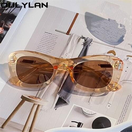 Oulylan Cat Eye Sunglasses Women Luxury Brand Designer Sun Glasses Ladies 2021 Ins Popular Clear Brown Shades Eyewear UV400